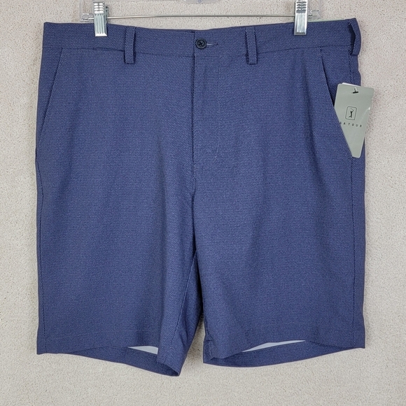 PGA Tour Blue Performance Stretch Moisture Wicking UPF 50 Golf Shorts Sz 34 NEW - Picture 1 of 13
